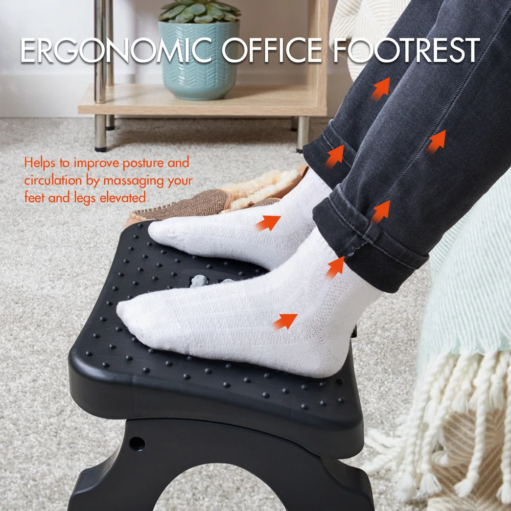 Footrest Under Desk - Ergonomic Under Desk Footrest with Massage