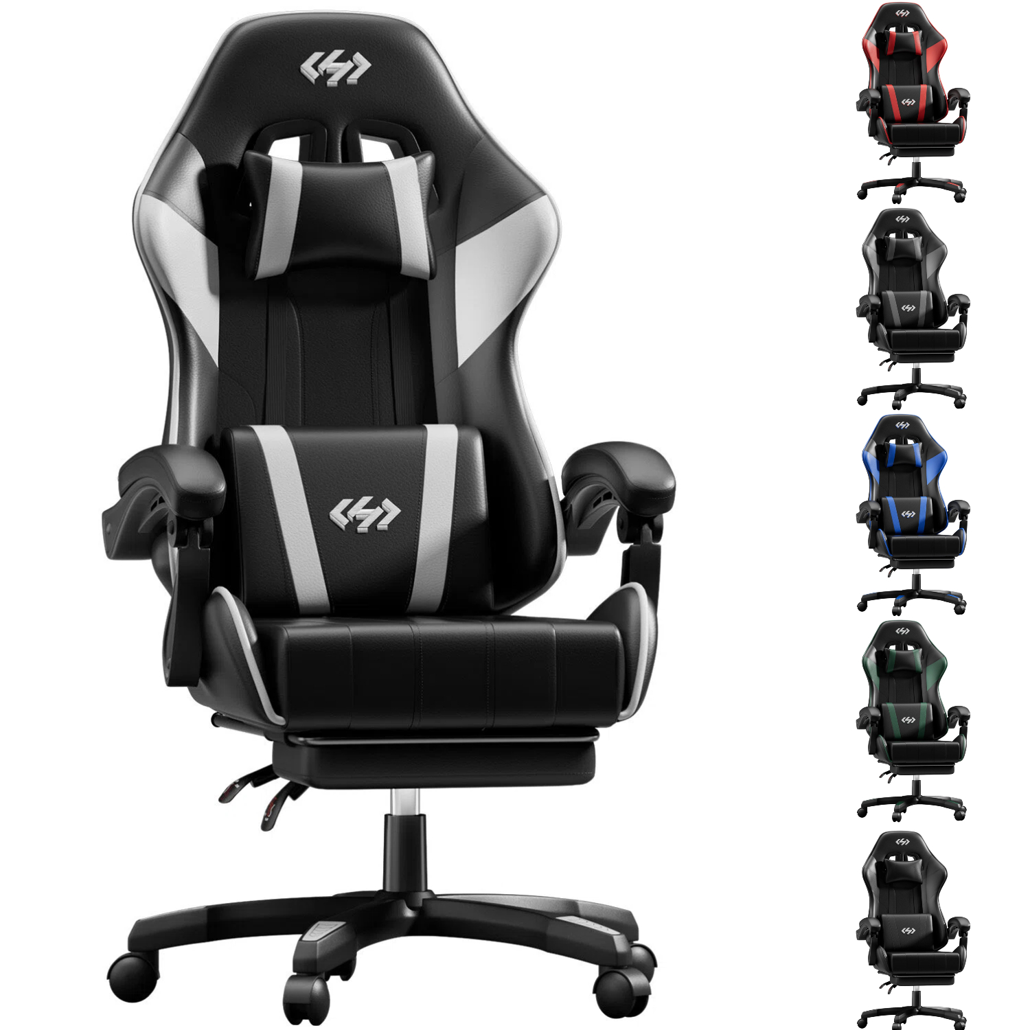 Footrest Under Desk - Ergonomic Gaming Chair, PU Leather Computer