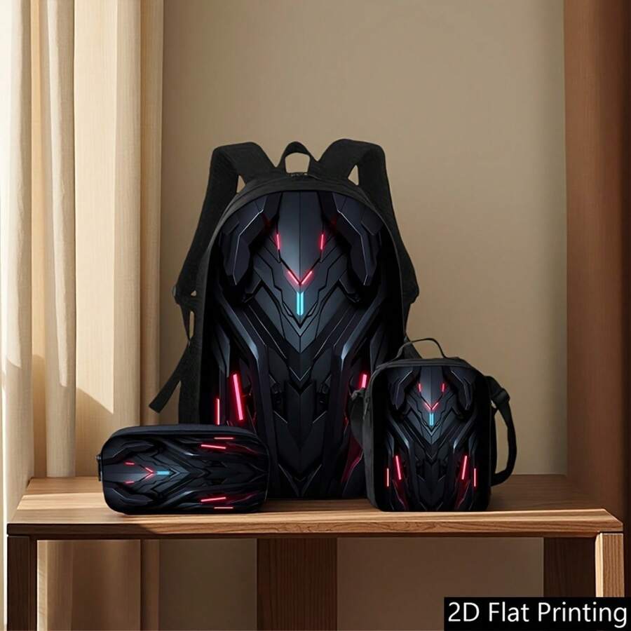 Esports Gaming High School - Sci-Fi Esports Backpack Set 3pcs Black