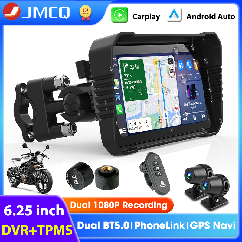 Dual Monitor Stand - 6.25 inch Carplay Screen Motorcycle GPS