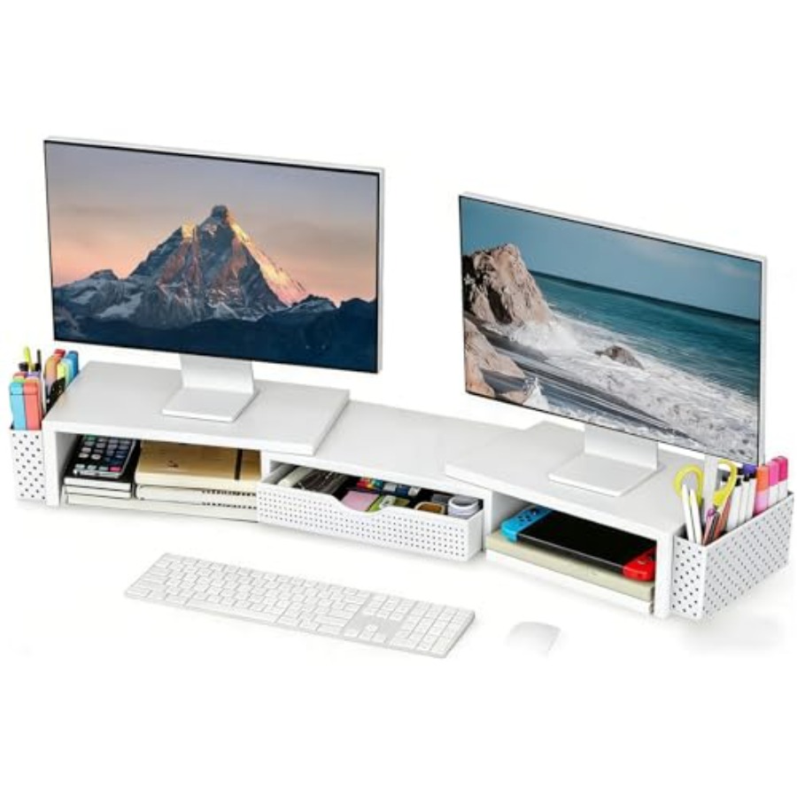 Dual Monitor Stand - Metal Desk Organizers and Accessories, Dual
