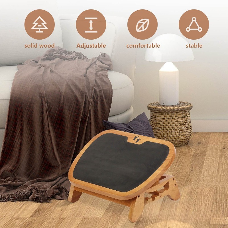 Solid Wood Foot Rest Adjustabl - Footrest Under Desk 评论和价格