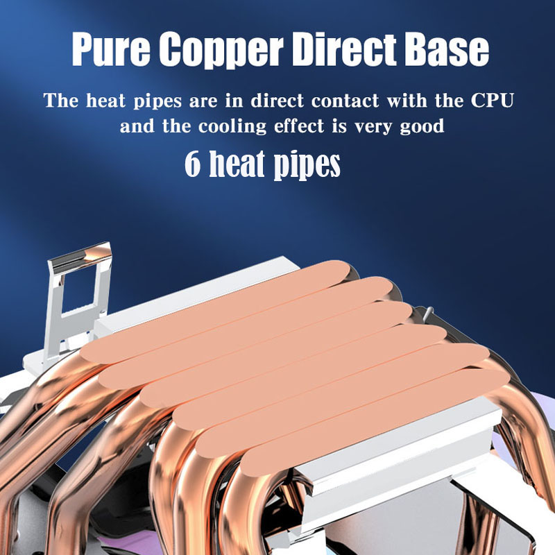 6 Heat Pipe CPU Cooler 4Pin PW - Esports Gaming Fan 评论和价格