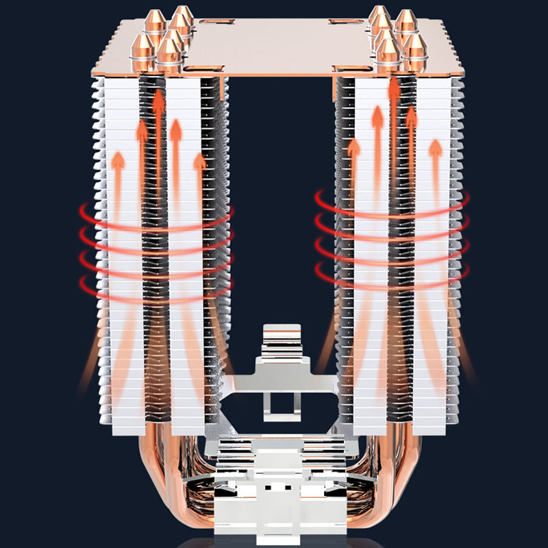 6 Heat Pipe CPU Cooler 4Pin PW - Esports Gaming Fan 评论和价格