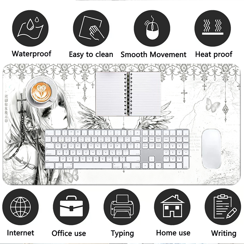 Leather Mousepad Black White A - Esports Pc Gaming 评论和价格