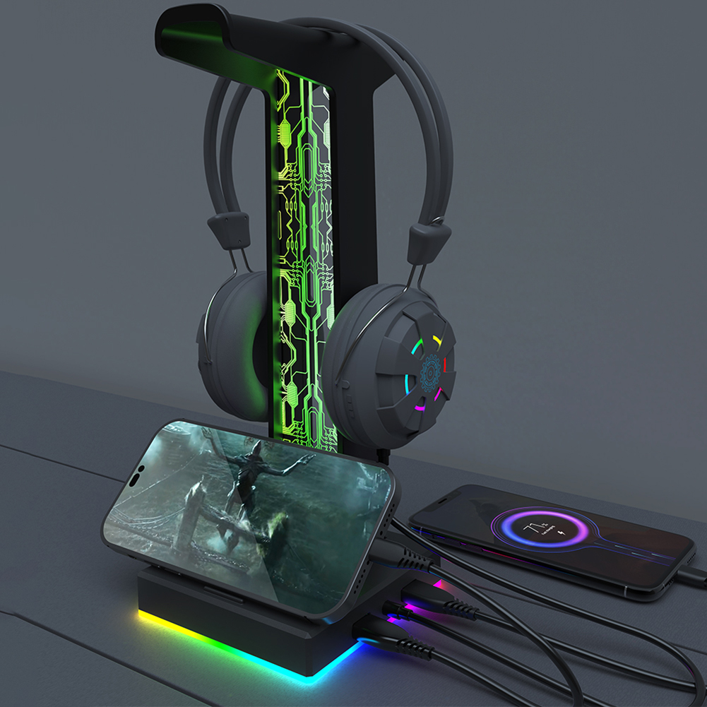 RGB Gaming Headphone Stand Dua - Esports Gamers 评论和价格