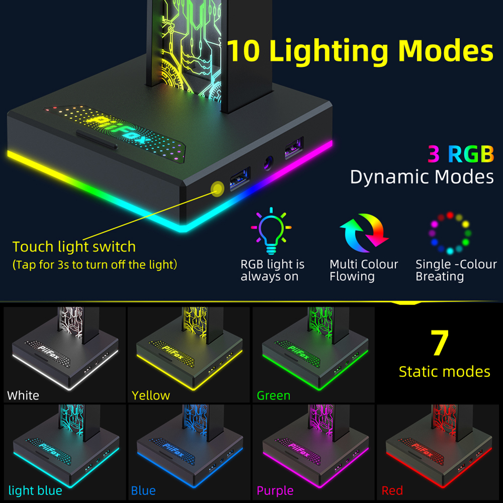 RGB Gaming Headphone Stand Dua - Esports Gamers 评论和价格