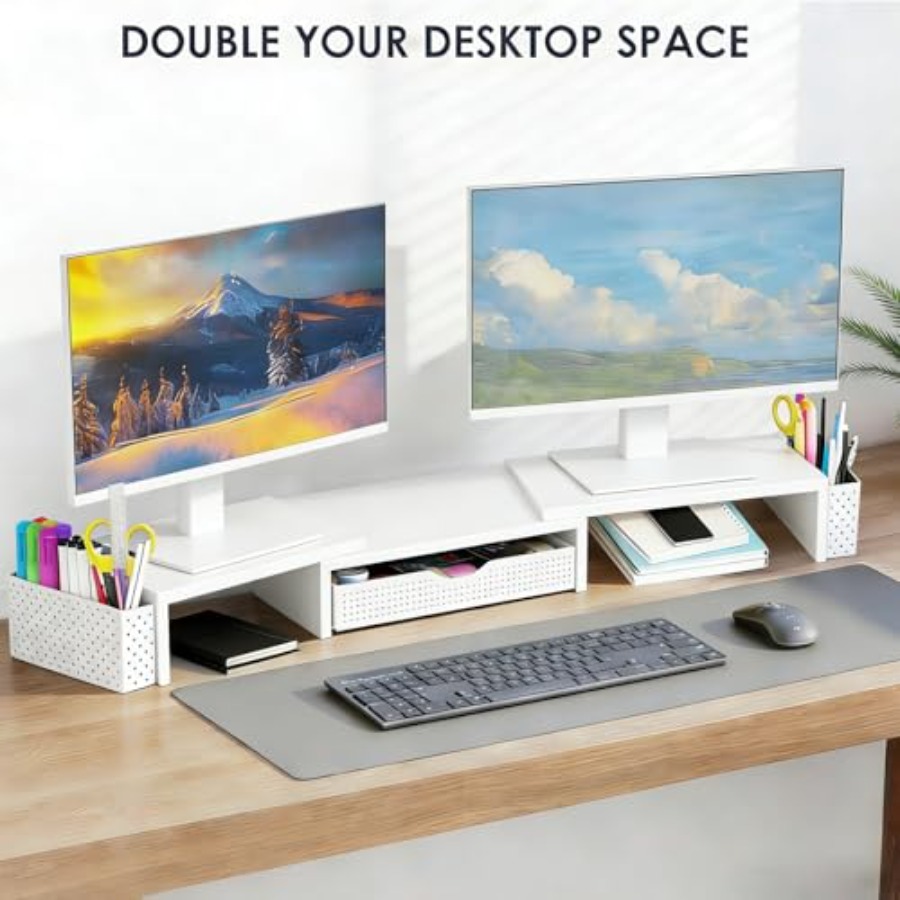 Metal Desk Organizers and Acce - Dual Monitor Stand 评论和价格